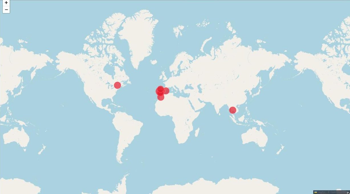 Carte des membres de Qactus Expat