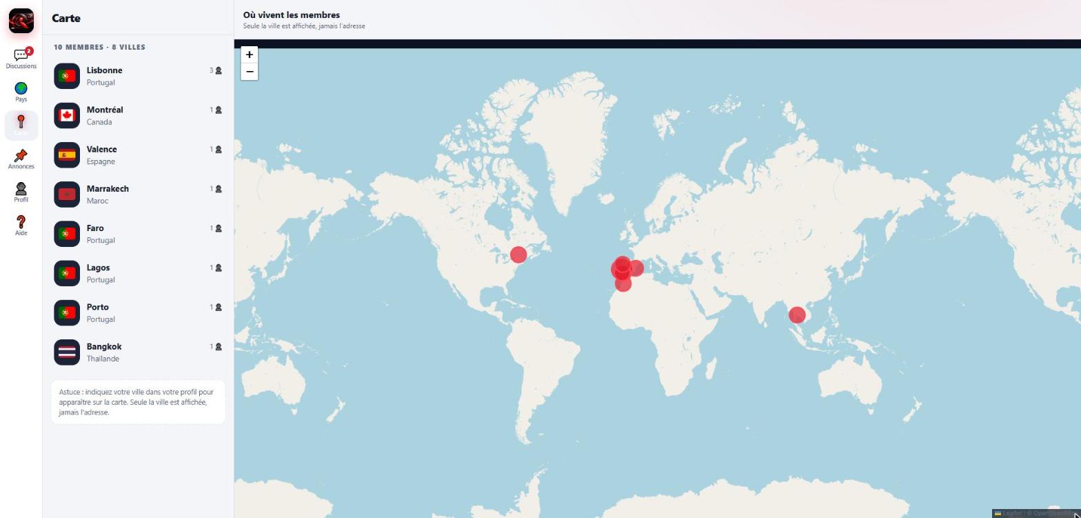 Carte des membres