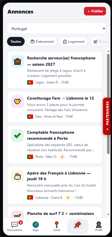 Annonces sur smartphone