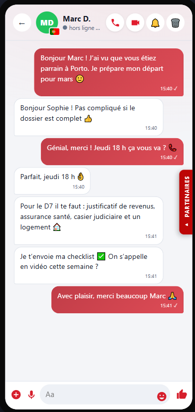 Conversation sur smartphone